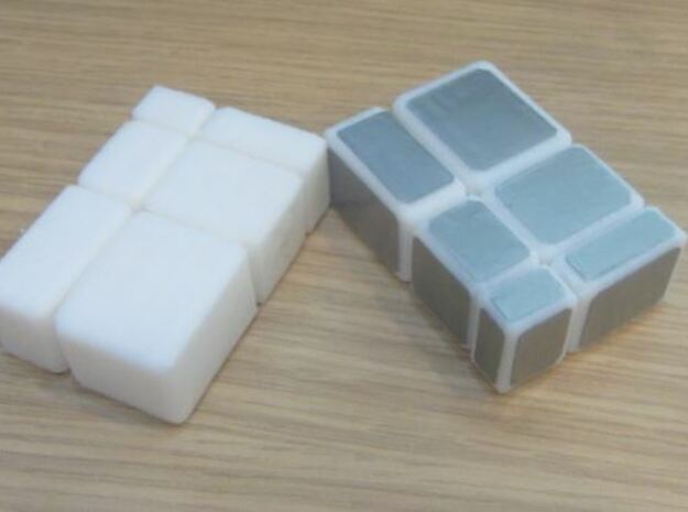 1x2x3 Mirror Cube in White Natural Versatile Plastic