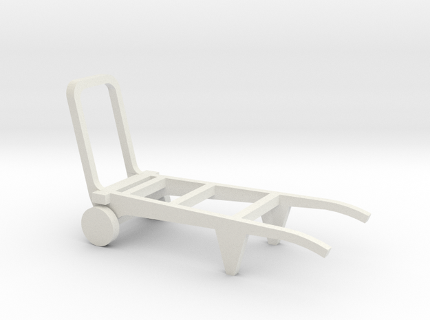 Porters trolley in O scale in White Natural Versatile Plastic