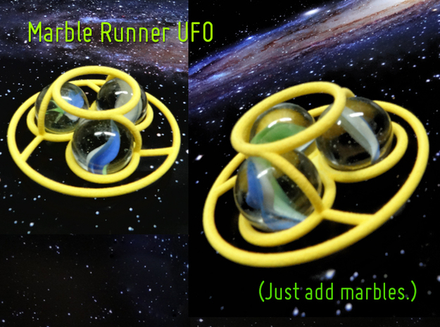 Marble Runner UFO in Yellow Processed Versatile Plastic