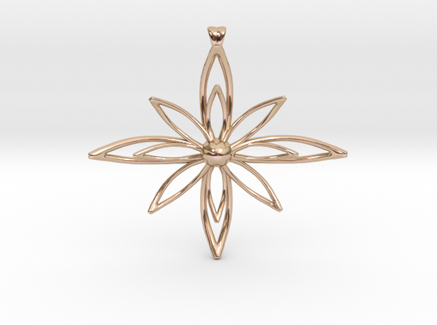 PETALIS Flower Petals design pendant in 14k Rose Gold Plated Brass