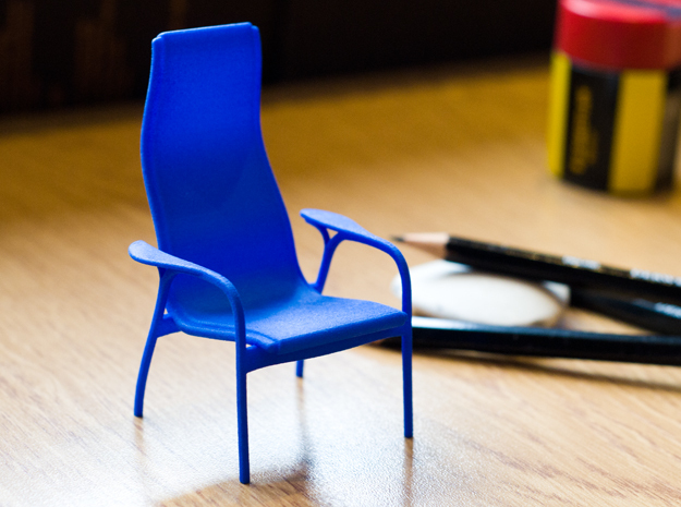 Lamino Style Chair 1/12 Scale in Blue Processed Versatile Plastic