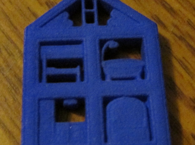Dollhouse Pendant in Blue Processed Versatile Plastic