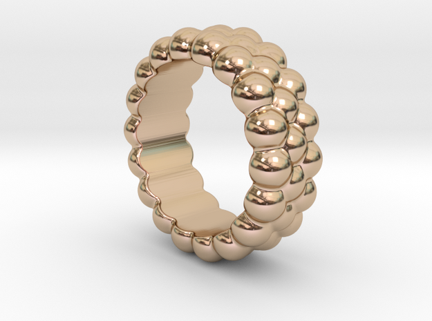 RING BUBBLES 14 - ITALIAN SIZE 14 in 14k Rose Gold Plated Brass