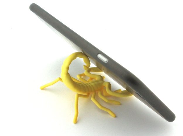 Scorpion Phone Holder in Yellow Processed Versatile Plastic