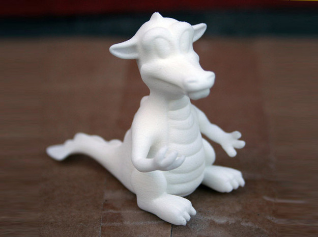 Dragon small in White Natural Versatile Plastic
