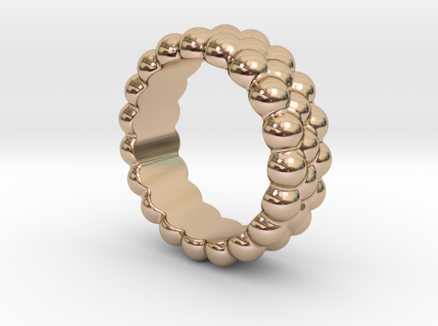 RING BUBBLES 18 - ITALIAN SIZE 18 in 14k Rose Gold Plated Brass