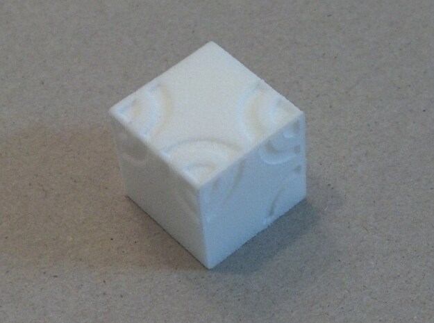 Arc D6 Dice in White Natural Versatile Plastic