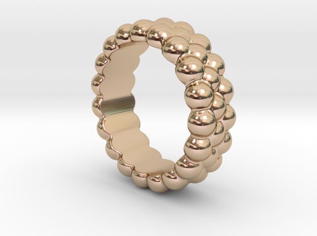 RING BUBBLES 21 - ITALIAN SIZE 21 in 14k Rose Gold Plated Brass