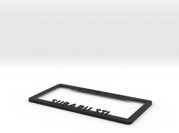 MY OTHER CAR IS A STI License Plate Frame in Black Natural Versatile Plastic