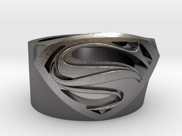 Superman Ring - Man Of Steel Ring Size US 7 in Polished Nickel Steel