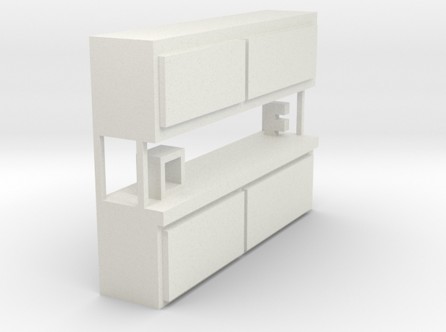 1/64 scale work bench with 1/64 scale vice and 3-D in White Natural Versatile Plastic