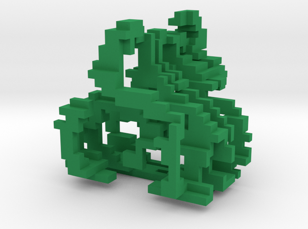 Little and Cubed Ornament in Green Processed Versatile Plastic