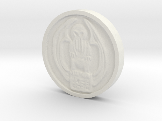 Cthulhu Coin in White Natural Versatile Plastic