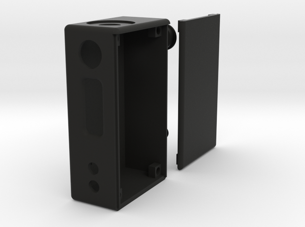 Box Mod Complete With Door & Button Caps in Black Natural Versatile Plastic