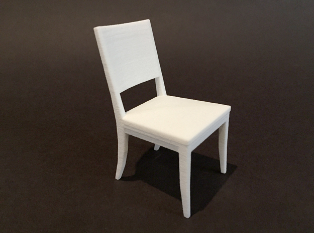 Dining Chair 1:12 scale in White Natural Versatile Plastic
