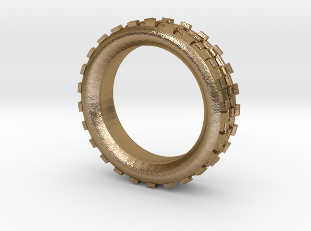 Mechawheel Ring - Size 7 in Polished Gold Steel