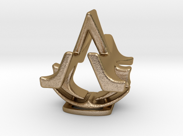 Assassins Creed Desk Sculpture in Polished Gold Steel