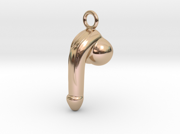 COCK LUCK in 14k Rose Gold Plated Brass