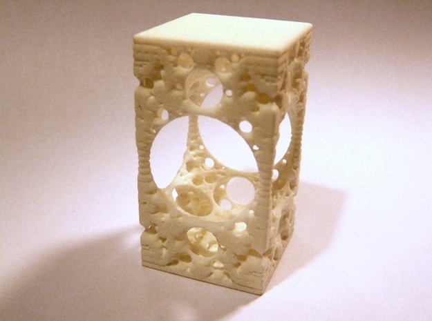 Box Pillar Fractal in White Natural Versatile Plastic