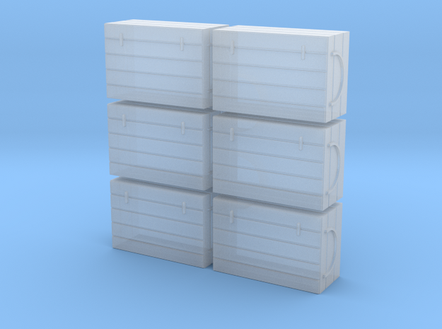 N 6 Fish Crates in Smooth Fine Detail Plastic