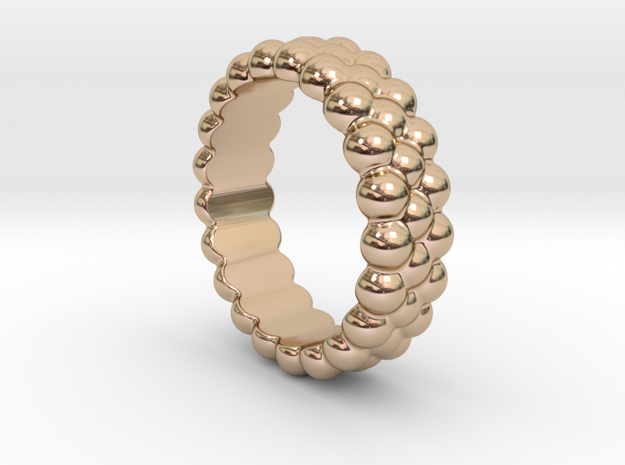 RING BUBBLES 29 - ITALIAN SIZE 29 in 14k Rose Gold Plated Brass