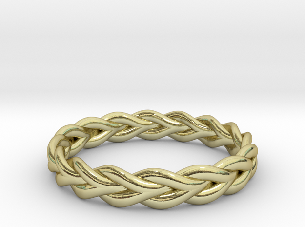 Ring of braided rope in 18k Gold Plated Brass