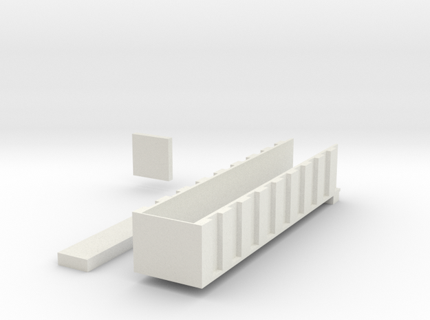43 foot end dump for 1/64 scale DCP semi in White Natural Versatile Plastic