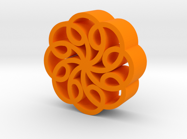 Abstract star flower in Orange Processed Versatile Plastic