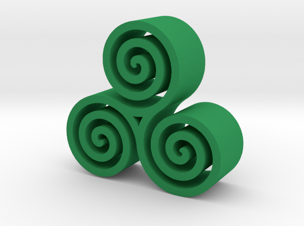 3 Spirals in Green Processed Versatile Plastic