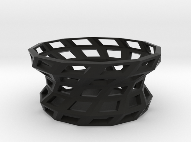 Twisted shapes bowl in Black Natural Versatile Plastic