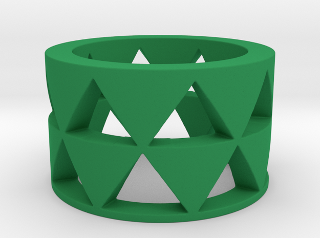 Triangles ring Ring Size 10 in Green Processed Versatile Plastic
