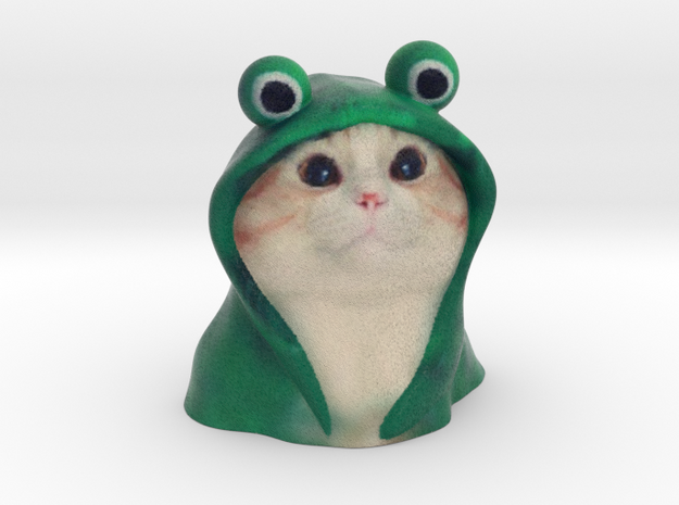 Frog hoodie Cat - internet meme in Full Color Sandstone