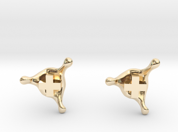 PositiveXSplash stud earrings in 14k Gold Plated Brass