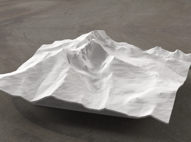 6'' Longs Peak Terrain Model, Colorado, USA in White Natural Versatile Plastic