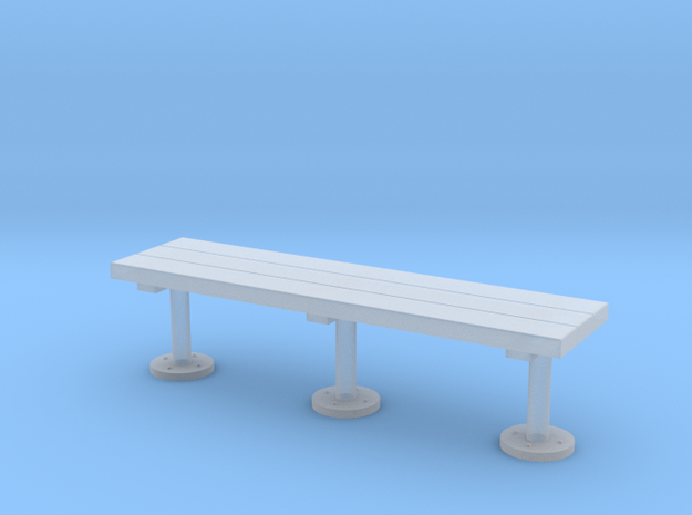 Miniature 1:48 Wood Slat Bench in Smooth Fine Detail Plastic