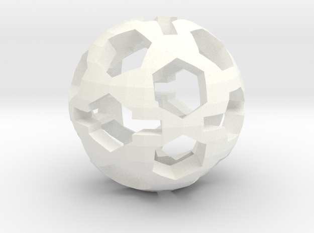Hexball in White Processed Versatile Plastic