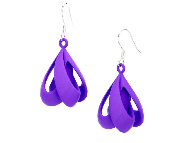 KNOT EARRINGS in Purple Processed Versatile Plastic