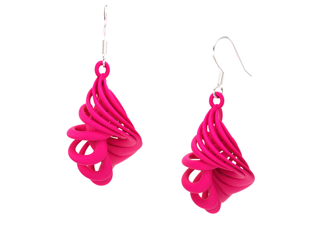 CARACOLA EARRINGS in Pink Processed Versatile Plastic