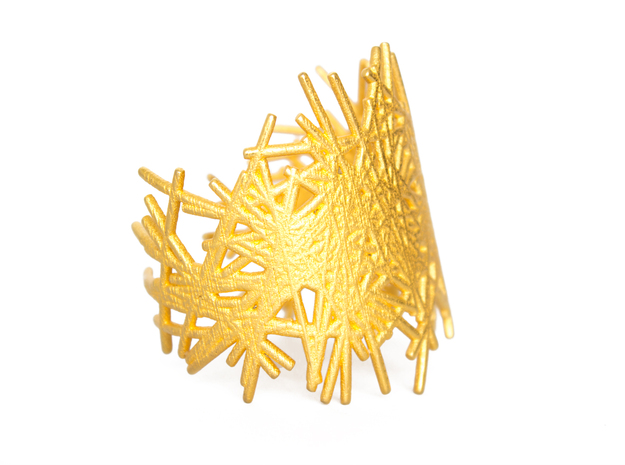 Lines Bracelet size M in Polished Gold Steel