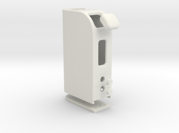 Box Mod With Dual 18650 Pack & DOOR & Buttons in White Natural Versatile Plastic