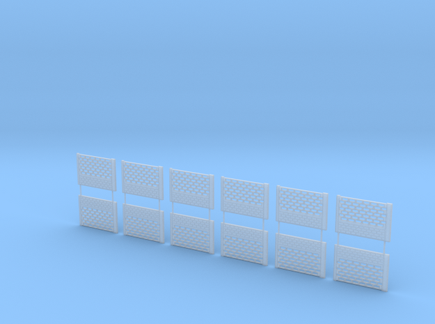 Concrete fencing spans at 1:87 HO scale Type B in Smooth Fine Detail Plastic