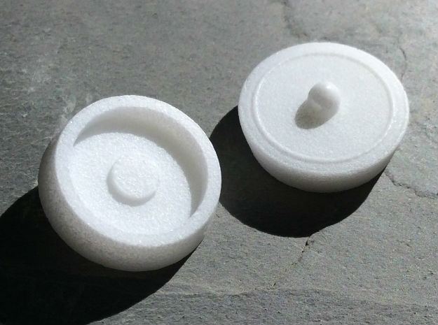 Bath Plug Earrings in White Processed Versatile Plastic