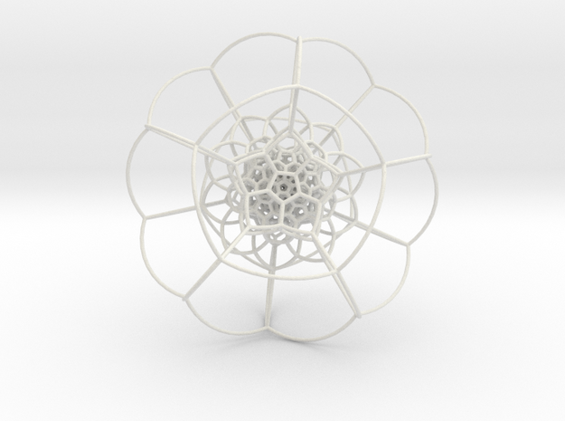120-Cell on Hypersphere, Stereographic Projection  in White Natural Versatile Plastic