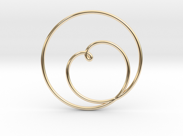 Heart Circular Pendant in 14k Gold Plated Brass