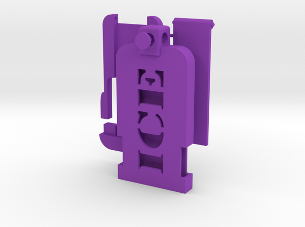 Emergency Contact Key Chain/Pendant in Purple Processed Versatile Plastic