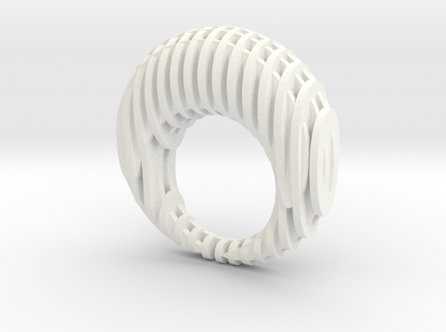 Waffle Ring 17mm in White Processed Versatile Plastic
