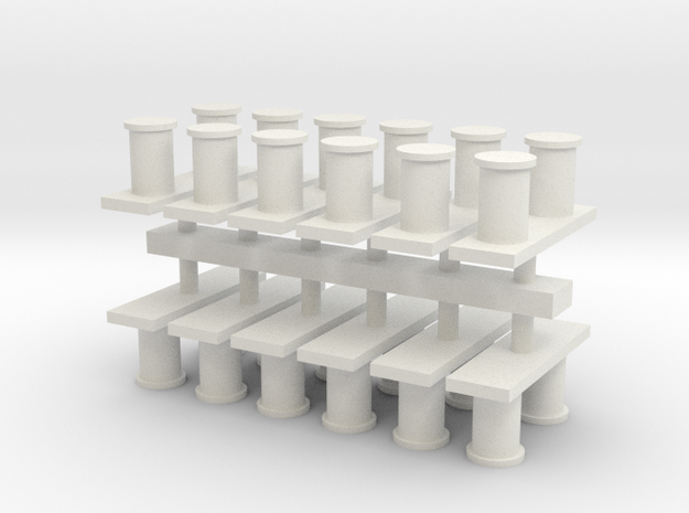 1:96 scale Chocks - Extra Large 12 in White Natural Versatile Plastic