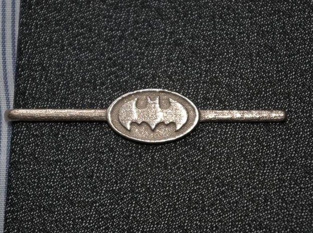 Batman Tie Clip in Polished Bronzed Silver Steel