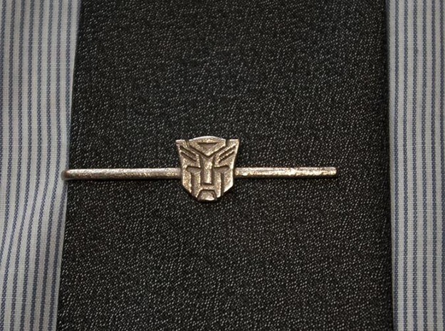 Transformers: Autobots Tie Clip in Polished Bronzed Silver Steel