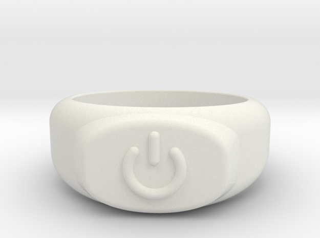 Power Ring  in White Natural Versatile Plastic